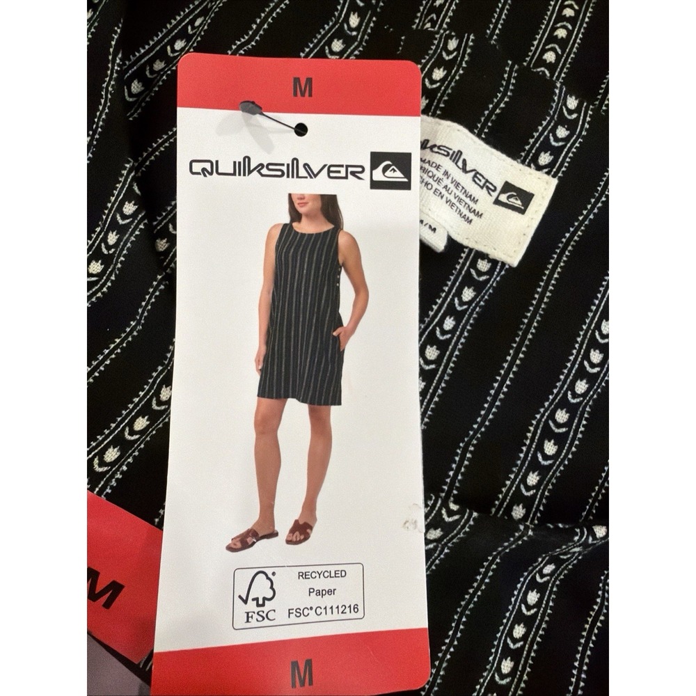 Quiksilver Women's Coconut Buttons Sleeveless Dress Black Sz M New